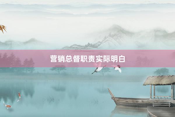 营销总督职责实际明白